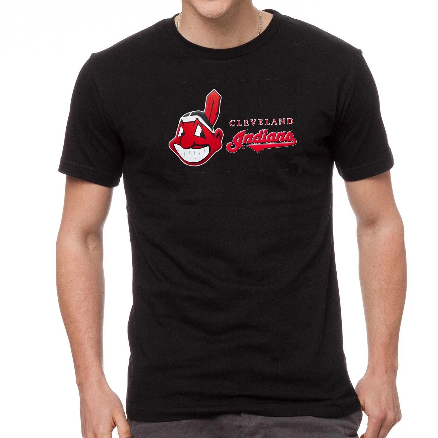 Cleveland Indians Logo BLACK T-Shirt - 592- 3XL