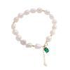 Special-Shaped Baroque Freshwater Pearl Emerald Square Pendant Bracelet Women'S Light Luxury Temperament Small Fresh Bracelet
