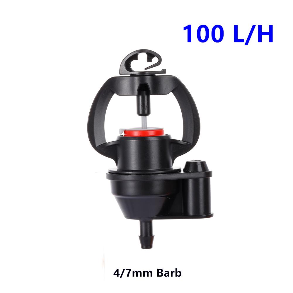 

35/55/100L/H Pressure Compensating Dripper 4/7 mm Barb 1/2 Male Thread and ID6mm Flat Type for Micro-sprinkler Irrigation 5Pcs