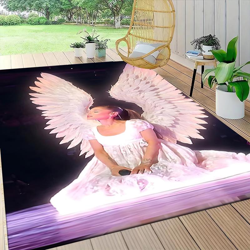 Angel White Dress Carpet Rug Soft Washable Antislip Home Living Room Sofa Mats Personalized Christmas Rug
