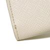 Used 11569 Saffiano Triangle Card Holder 1MC110 QHH F0009 7946 Current Calfskin White Bifold RFID Logo Bianco Unisex