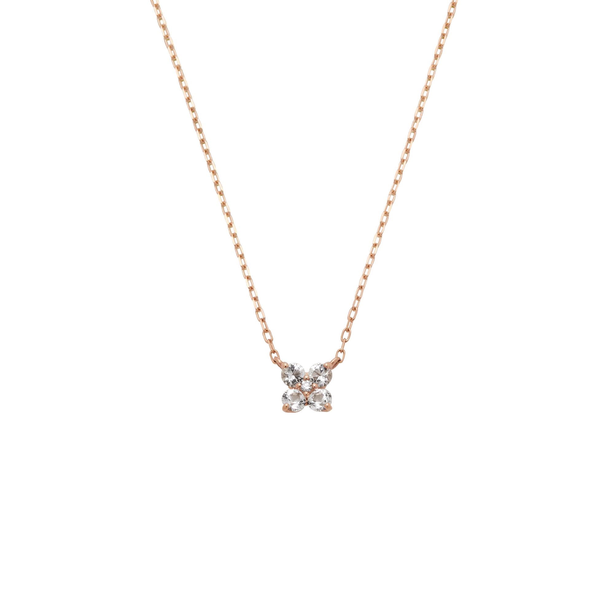 

Necklace K10 pink gold white topaz AJAN160740TH [Vendome Aoyama] [Official]