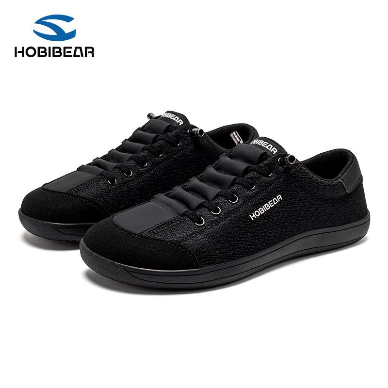 HOBIBEAR Leather Barefoot Shoes Lightweight Wide Toe Box Zero Drop Slip-on Shoes for Women and men