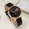 Women's Watch Eco-Leather Comfortable Easy To Read Quartz Elegant Butterflies Black