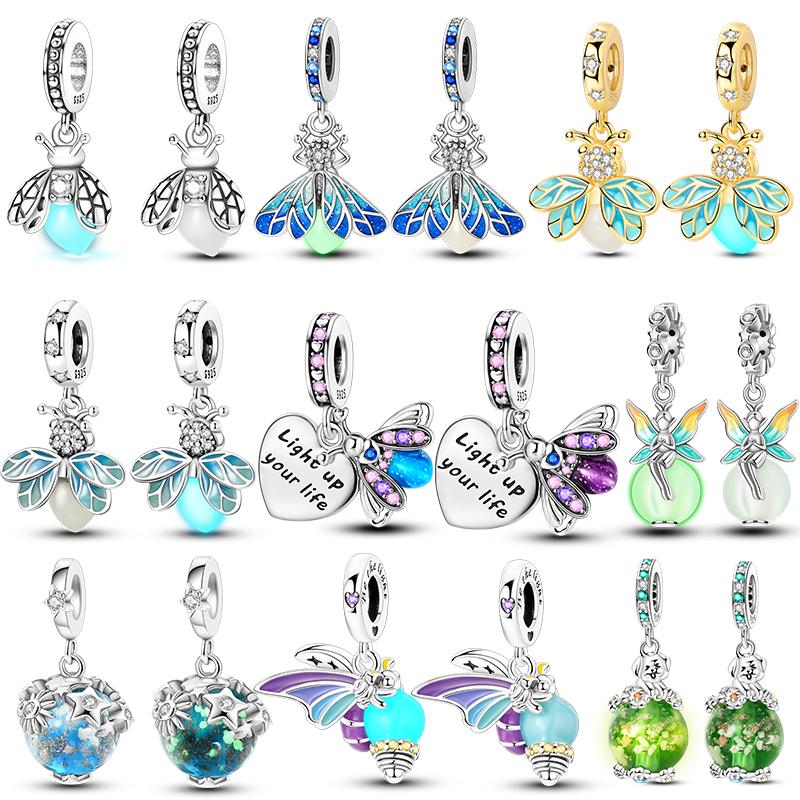 Luminous Firefly Stars Charm Fit Original New In Copper Charms Bracelets Pendants For Women Beads Diy Party Jewelry