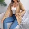Women European American Casual Solid Hollow Out Lantern Long Sleeve Cardigan Sweater Coat