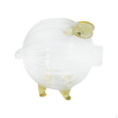 Glass Pig Piggy Bank ,Saving Money Box ,Cute Jar for Entrance Cafe