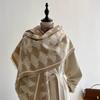 Cachecol Jacquard Imitação de Caxemira Moda Feminina Cachecol com Combinação de Cores Espessado Quente Versão Coreana Xale Simples Manto