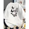 Colorful Watercolor Butterfly Splash Graphic T-Shirt Women’s Short Sleeve Vibrant Artistic Print for Summer