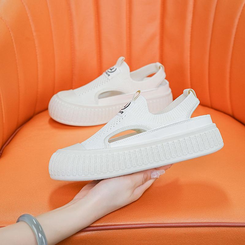 

Модные летние туфли на толстой подошве, новые маленькие белые туфли, женская сетчатая дышащая обувь, универсальные летние повседневные туфли для сноуборда 39