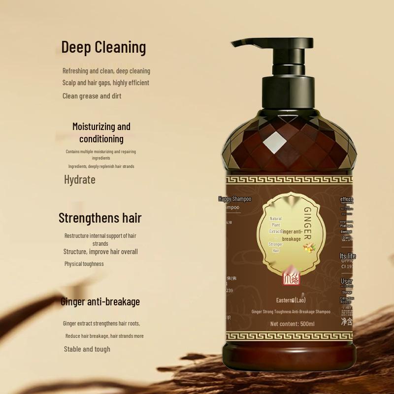 Starkes Kräutershampoo gegen Haarbruch mit Ingwer - Tiefenreinigung und große Kapazität
