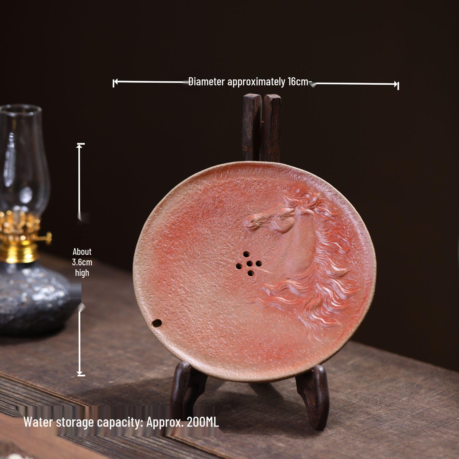 

Handmade Purple Clay Zodiac Horse Teapot Stand - Home Decor Dry Brew Tray Horse Teapot Stand красный