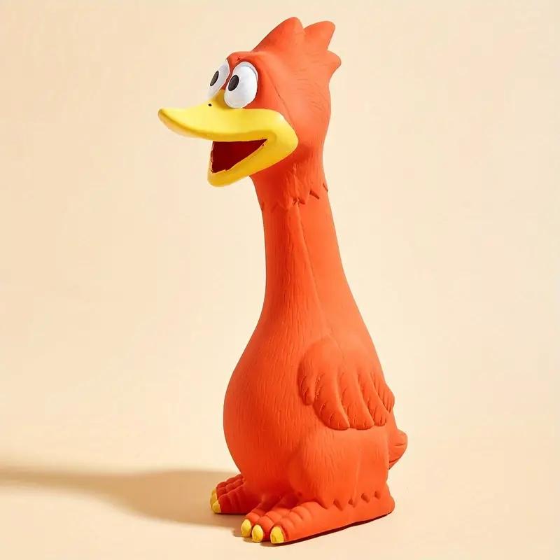 Wytrzymała Gumowa Latexowa Pisząca Kura Kaczka Pies Zabawka do Gryzienia z Urządzeniem Dźwiękowym do Zgrzytania Zębami Interaktywna Zabawa dla Dużych