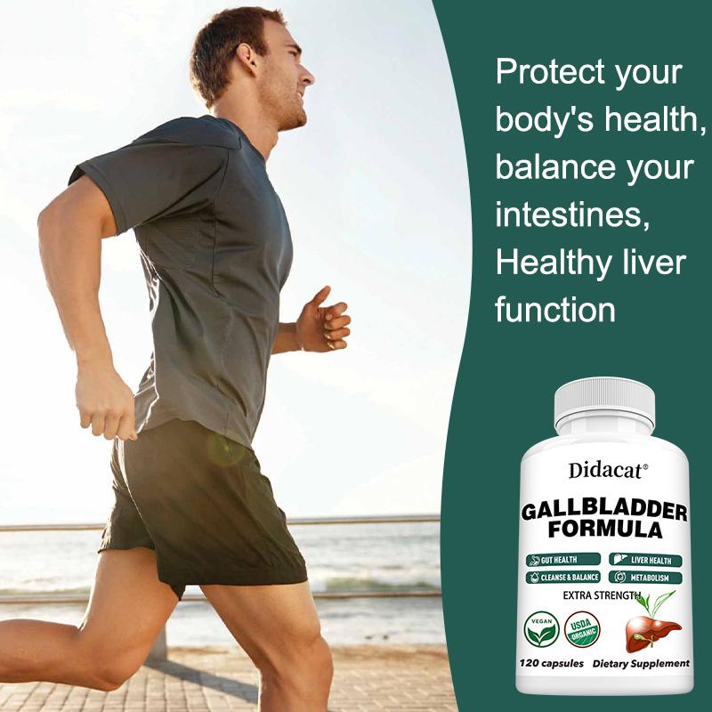 Gallbladder Formula Extra Strength, USDA Organic 120 Capsules for Liver & Gut Health Supplement
