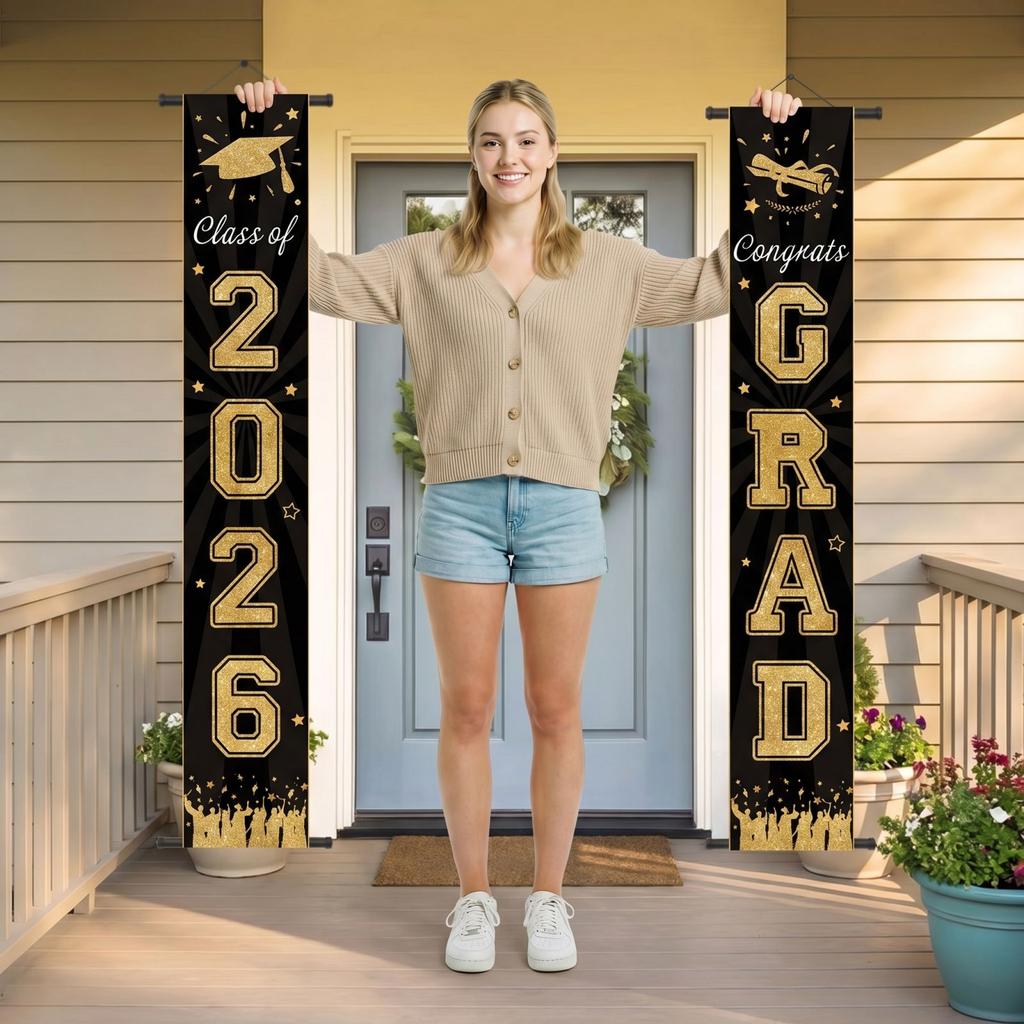 Graduation Class Decoration Door Flag Hanging Flag Graduation Party Decoration Supplies