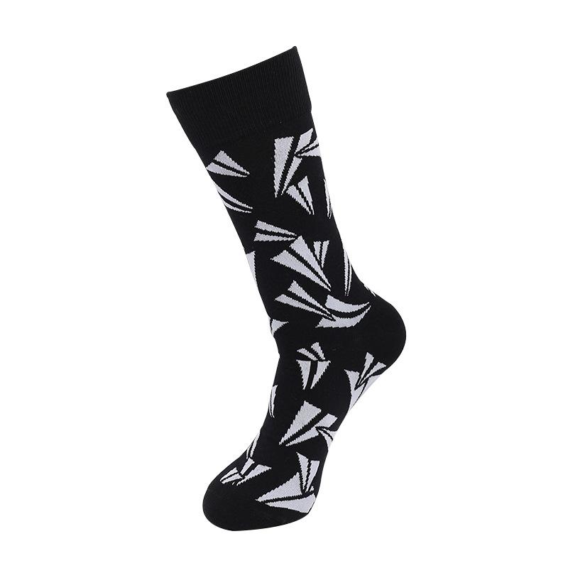 Men's Large Size New Colorful Geometric Pattern Sport Tube Socks