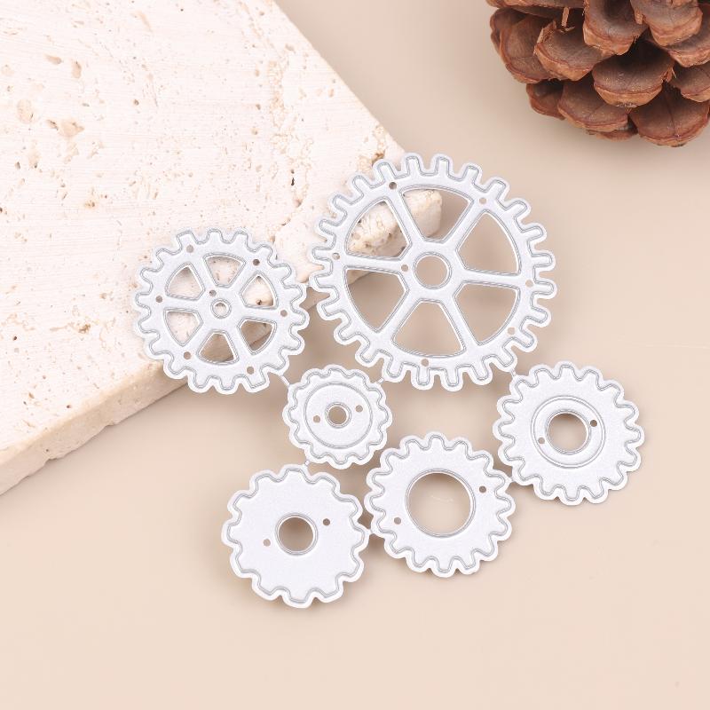 2Pcs Steampunk Gear Metal Cutting Dies For Scrapbooking Diy Clipart Photo Decoration Papercraft Cutter Die Mold Metal Stencil