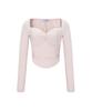 Peullijeunopallou Amanda Shirring Long Sleeve Top (Baby Pink)