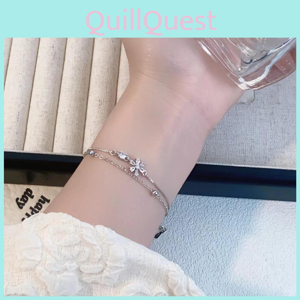 Floral Fresh Stylish Double Layer Bracelet For Women Ideal For Trendy Gift Giving