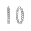 New 48mm Big Hoop Earring Cuban Chain Shape Circle Micro Paved Mini Bling Cubic Zircon Silver Color Hoop Women Fashion Jewelry