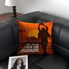 SSaw MassacreE Movie Cushion Cover Natural Linen Organic Fabric DoubleSided Printing Sofa Home Decor Gift Pillow Case