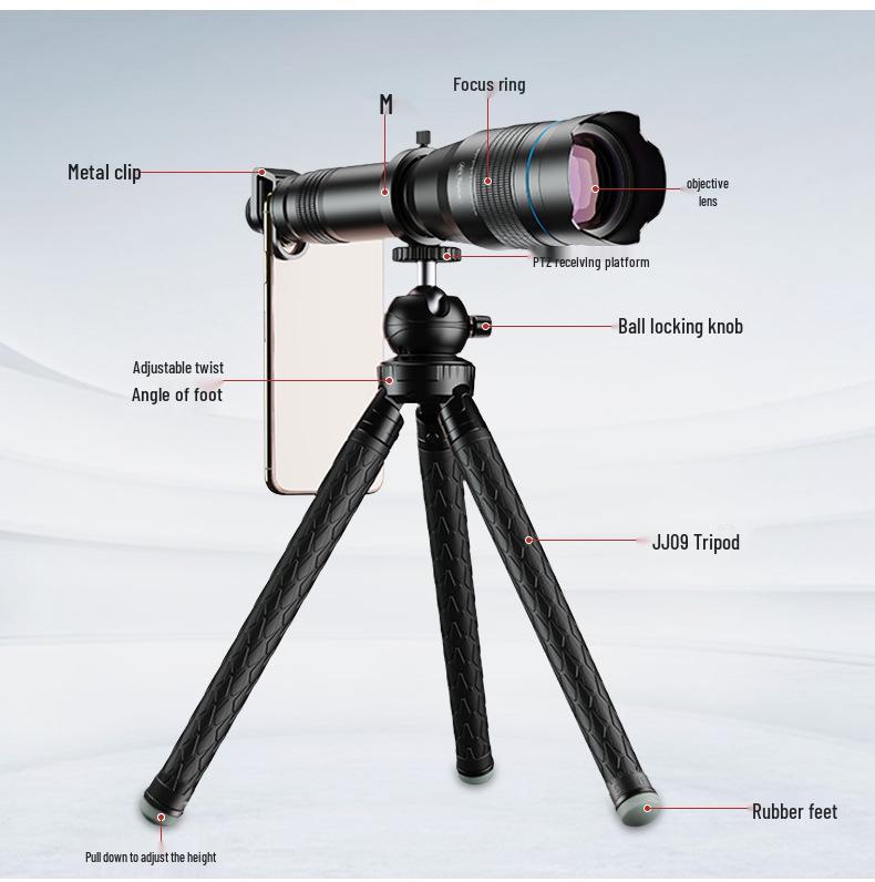 APEXEL 60x HD Telephoto Monocular Lens for Photography