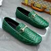 Fashion Hot Sale Loafers Crocodile Pattern Mens Slip on Club Shoes Male Comfortable Casual Shoe 2024 Fashion All-match Gentleman Shoes