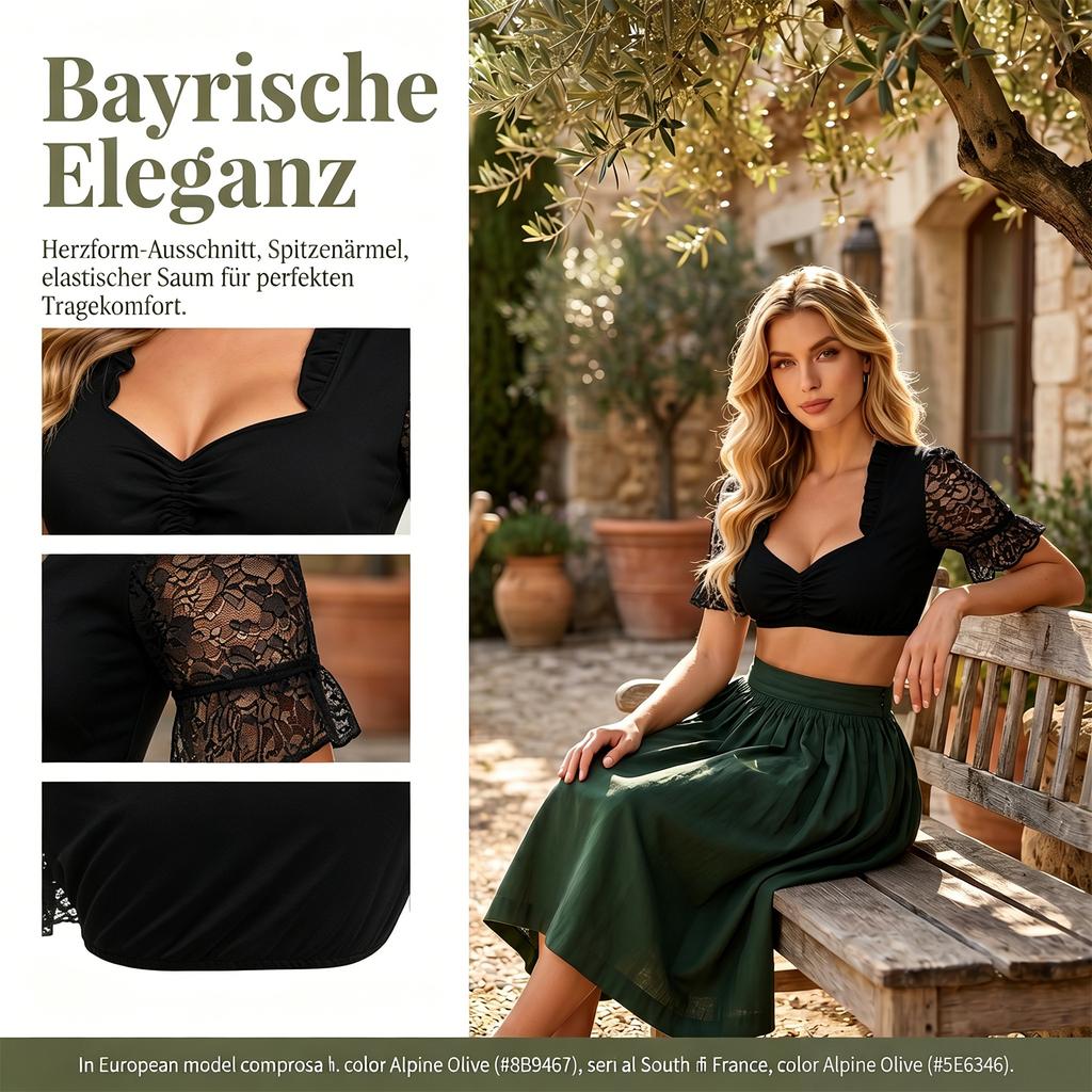 Damen Kurzarmhemd Oktoberfest Bluse