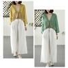 Women's 2024 Spring/Autumn Cotton Linen Retro Embroidered Blouse - Sunscreen Shawl Dress Shirt with Lace-Up Detailing.