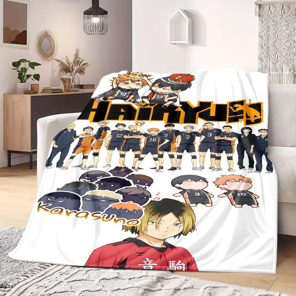 Serve Up Style Haikyu Print Blanket Warm Comfortable Flannel Blanket Suitable for Bedrooms,Sofas,Beds,Chairs,Picnics,Travel