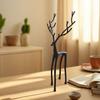 Black Reindeer Statue Candle Holder Vintage Iron Art Candlestick Home Office Living Room Taper Candle Stand Table Centerpiece Ornament