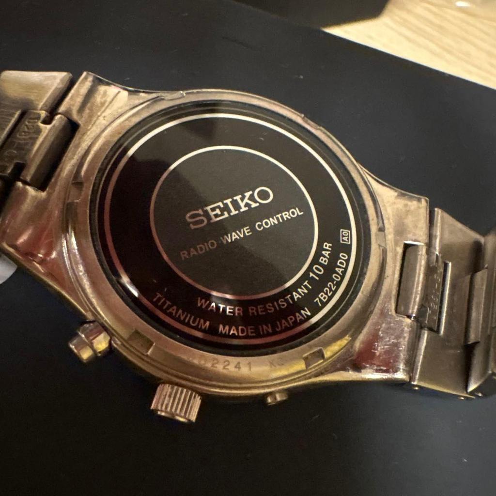 Used SEIKO SPIRIT titanium solar radio watch 7B22-0AD0