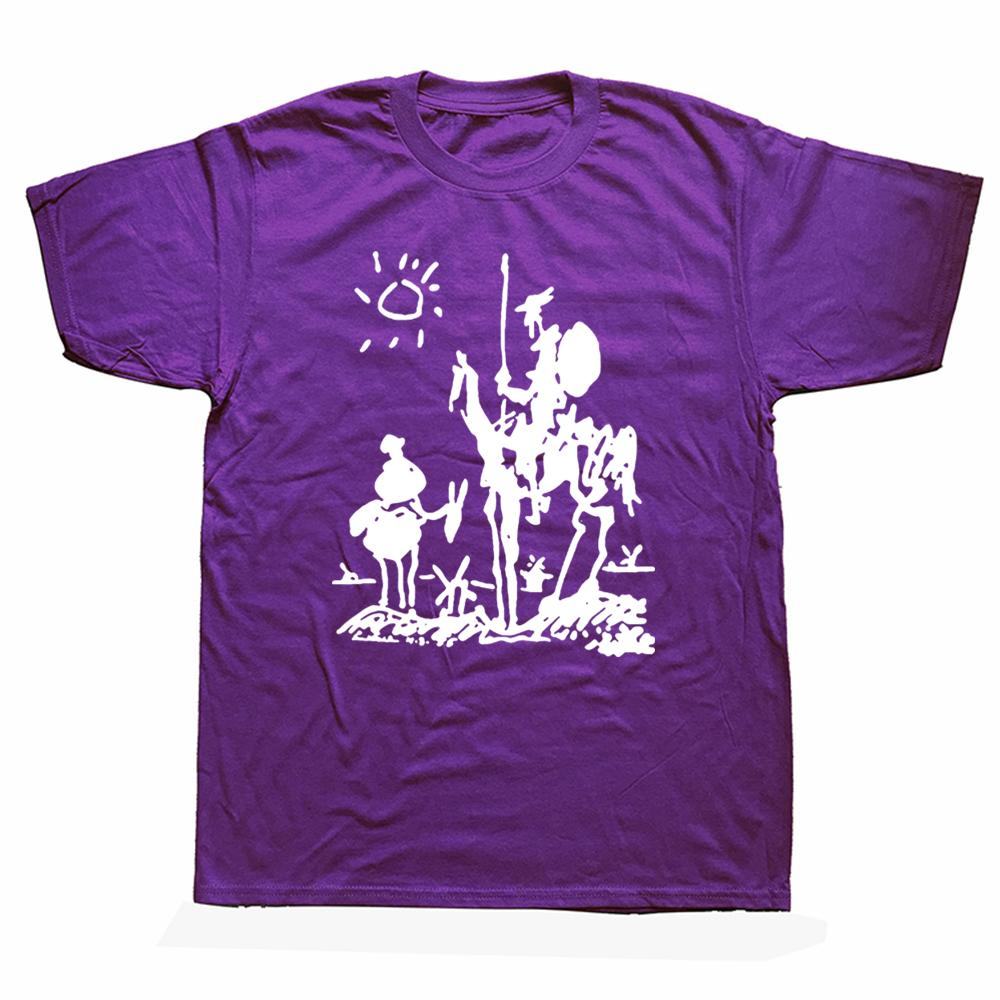 Men's T-Shirts Picasso Art Painting Funny Cotton Tee Shirt Short Sleeve Don Quixote knight T Shirts Clothes Birthday Present
