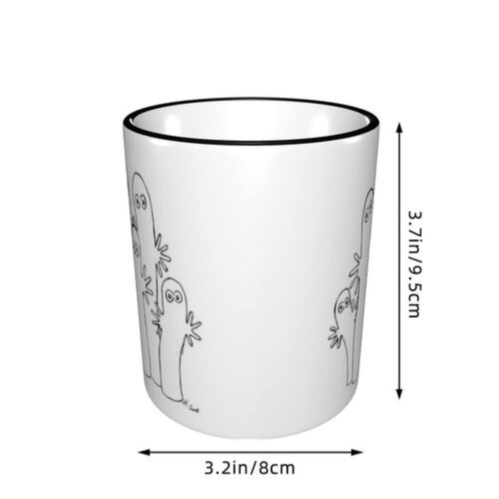 Moomin Hattifattener Mug, Heat-Resistant, Microwave-Safe, Stylish, Cute, Large Capacity, Diameter 8.4cm X Height 9.8cm (B)