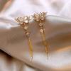 Gold-Tone Butterfly Tassel Earrings with Diamonds - 2025 Trendy Exquisite Fashion Jewelry for Women