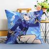 Game Genshin Furina Cushion Cover Washable Linen Pillowcase Soft For Sofa Bed Cozy Home Room Decor
