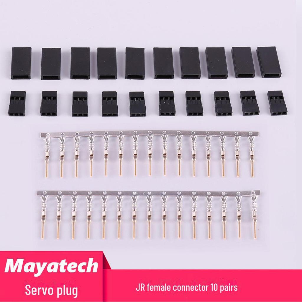 Gold-Plated Futaba JR Servo Plug Sets (10) – Male/Female DIY Extension Cords with Terminals