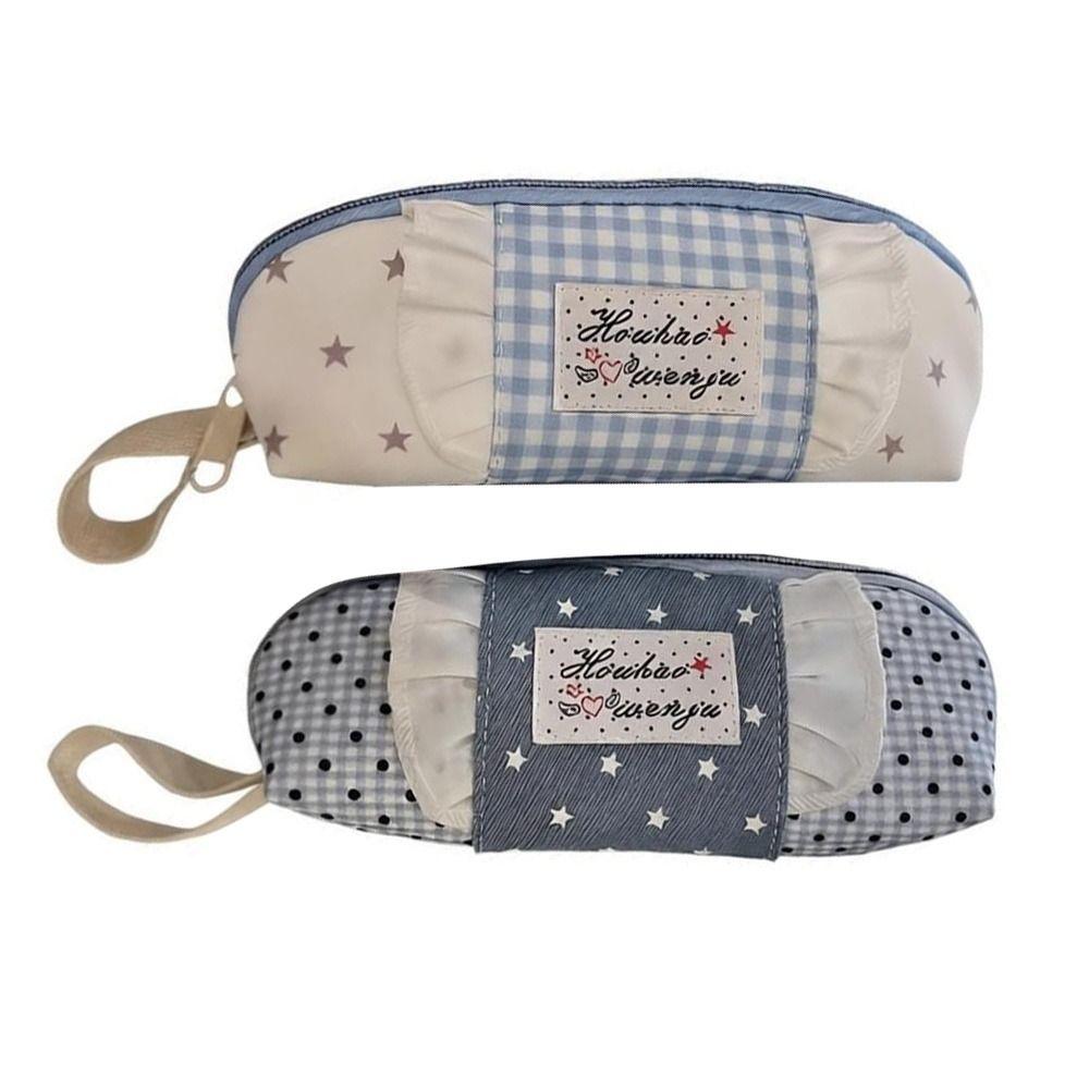 Dot Pattern Student Stationery Bag Multi-functional Makeup Pouch Cute Pencil Case