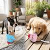 Cute Design Pink & Blue Ice Cream Dual Color Food Shape Dog Chew Soft Realistic Look Food Shaped For Cat