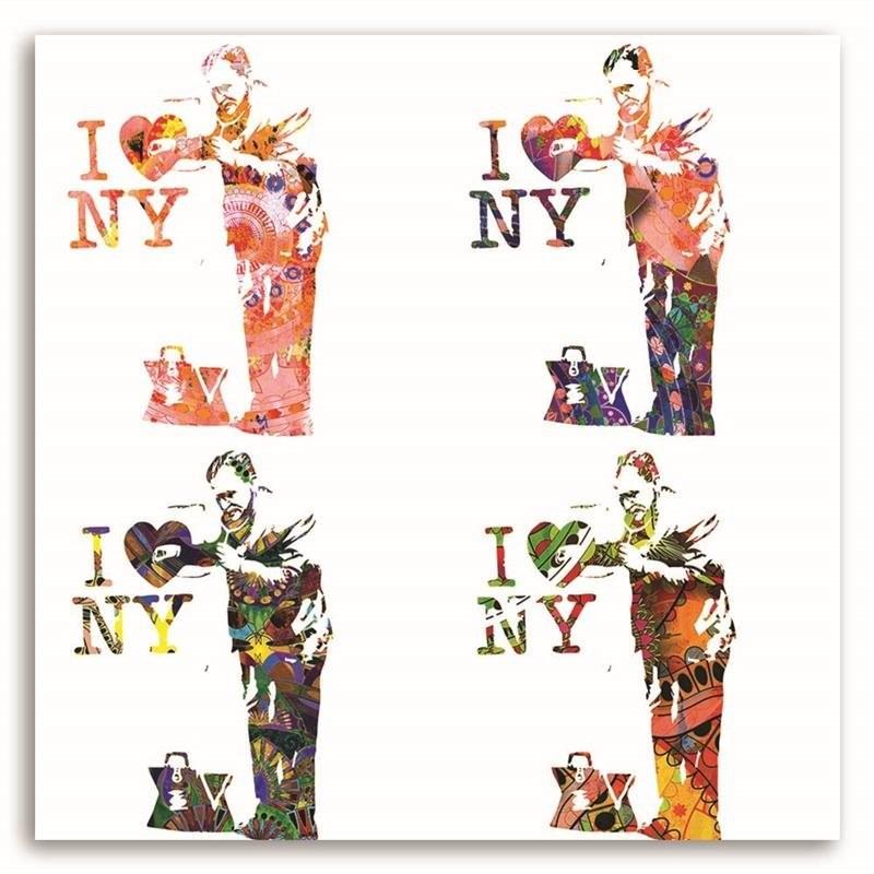Canvas Print, Mural Banksy I Love New York Collage