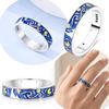 Original 925er Sterlingsilber Blauer Sternenhimmel Malerei Leuchtender Ring Für Damen Herren Schmuck Geschenk