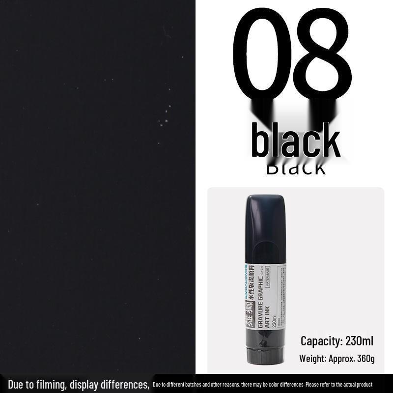 

Taiwan Black Water-Based Printmaking Ink 230ml - Large, Washable Pigment for Printmaking 230ml Bottle чёрный