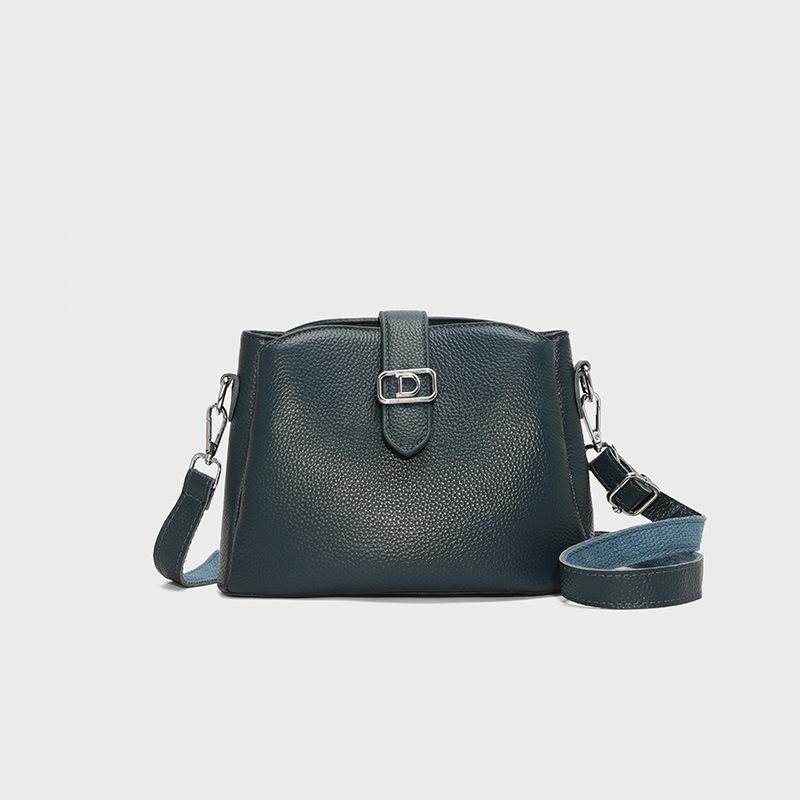 Dámská taška z pravé kůže Módní ležérní velkokapacitní kbelíková taška Hovězí kůže Taška přes rameno crossbody