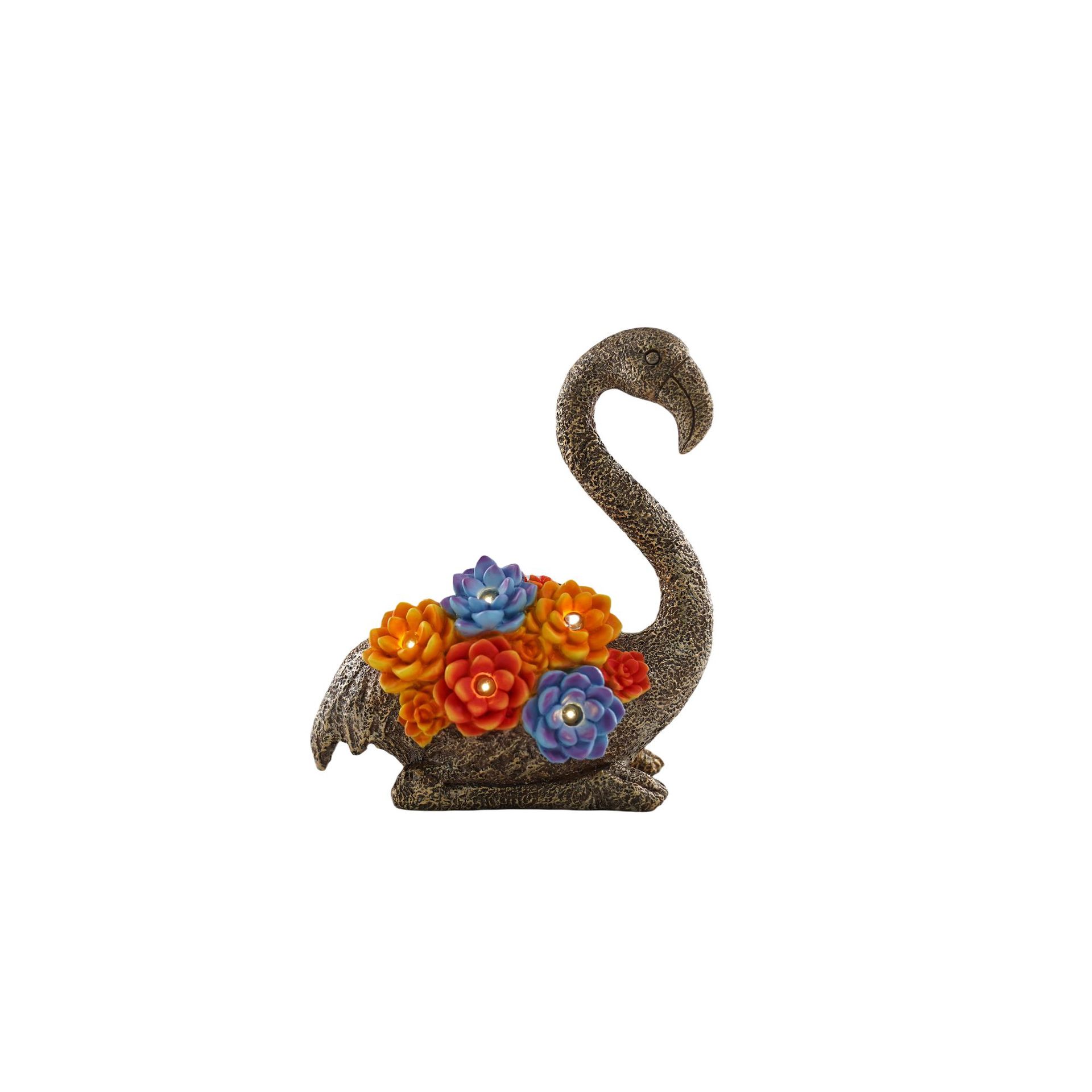 

JYL TS/157,Hot Sale Outdoor Flamingo Solar Light Succulent Garden Statue Decor Resin Figurine One Size phthalo синій колір