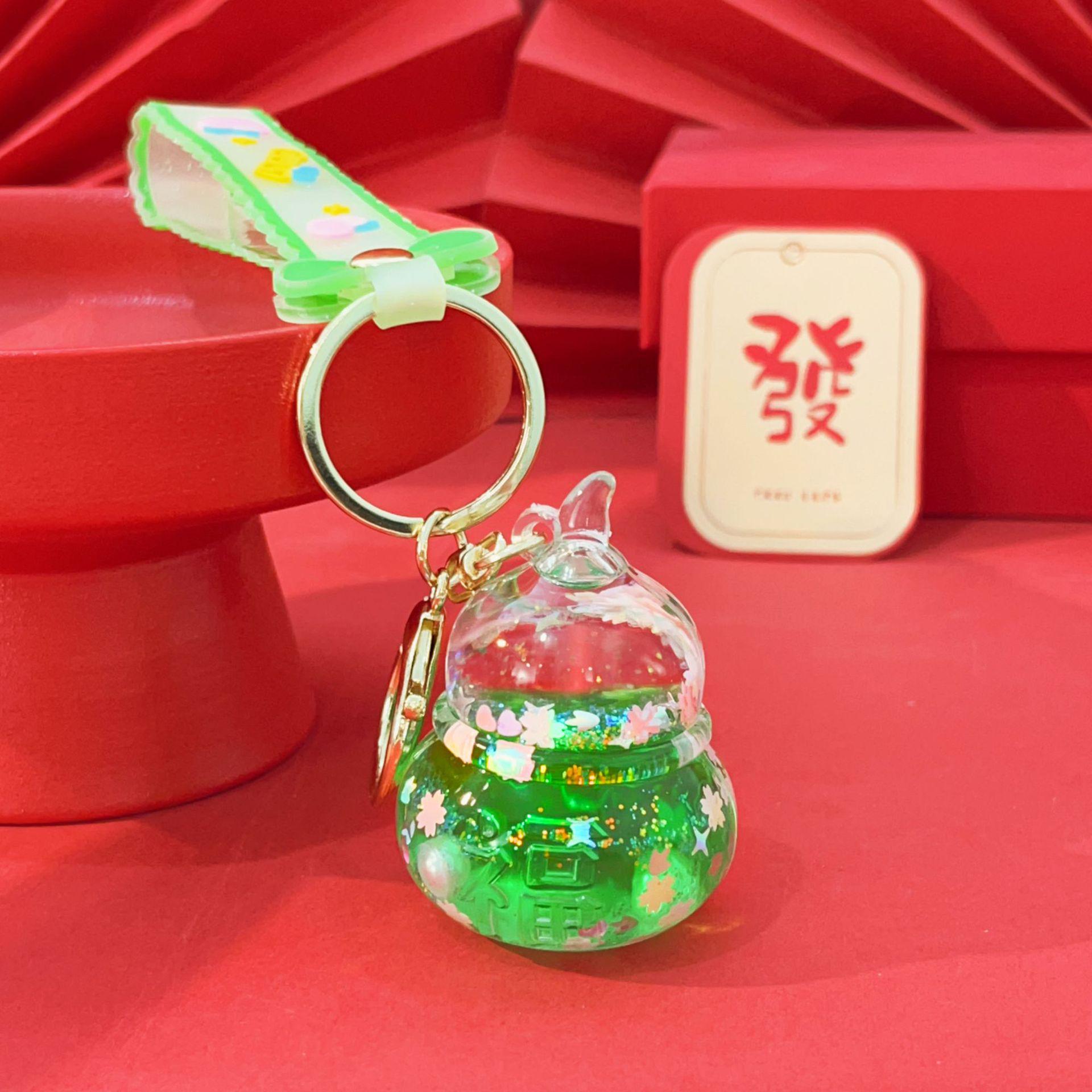 

Flashing Red Fu Gourd Keychain: Exquisite Women s Pendant & Cute Car Charm for Backpacks