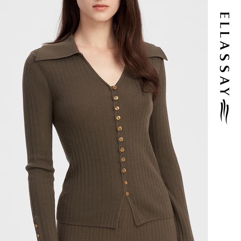 ELLASSAY Women's Merino Wool Waist-Cinching Knit Cardigan