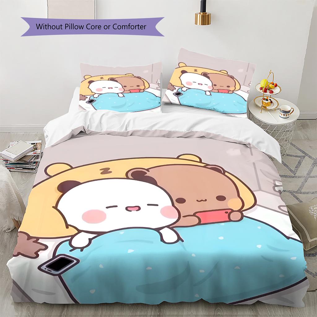 Set Copripiumino Trapuntato con Motivo Anime Federe Decorazione Casa Regalo di Compleanno (1 * copripiumino + 2 * federa, senza nucleo)