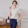 Women's High-End V-Neck Formal Shirt - Summer Professional Top for Teacher Interviews