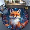 Magical Fox Round Area Rug,Carpet Rug for Living Room Bedroom Sofa Playroom Decor,Non-slip Floor Mat