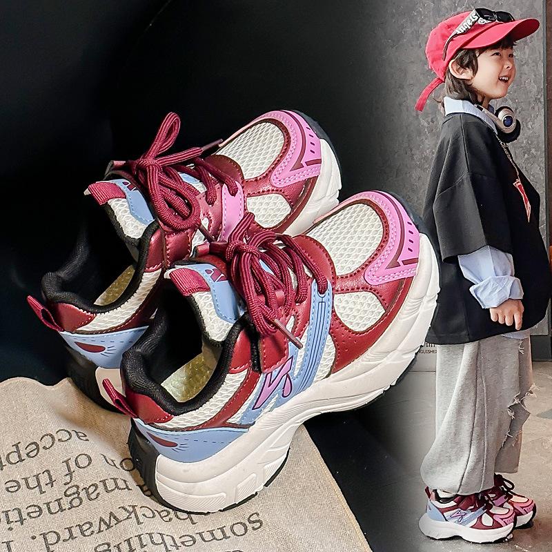 Girls Shoes Dad Shoes 2025 Autumn New Korean Version Versatile Boys Sports Shoes Mesh Breathable Casual Shoes